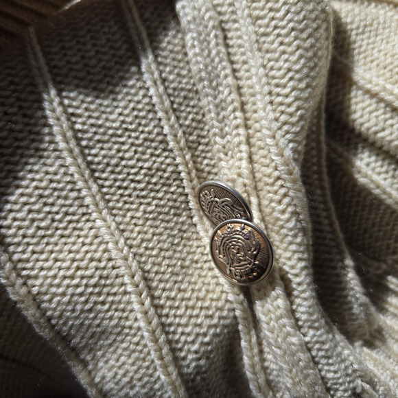 Vintage Carriage Court Cardigan Beige Women's Large Cottage Core Academia - Picture 7 of 7